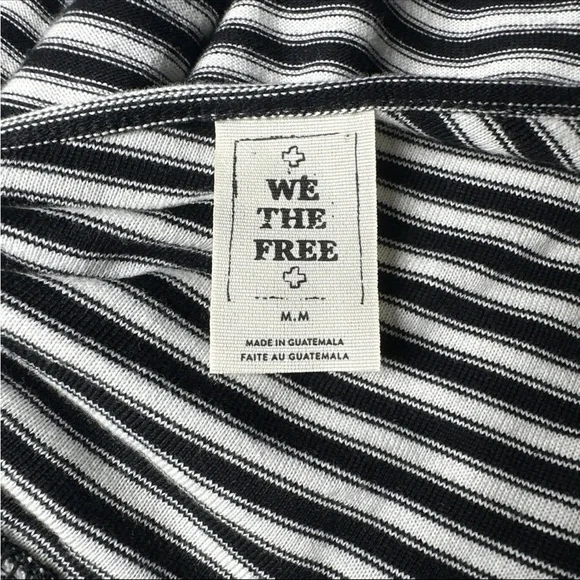 Free People Women’s Frenchie T-Shirt Dress Medium Half Sleeve Striped Cut Out - Picture 11 of 13